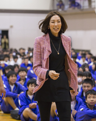 スポーツ教室2014岐阜市立島中学校大林素子先生